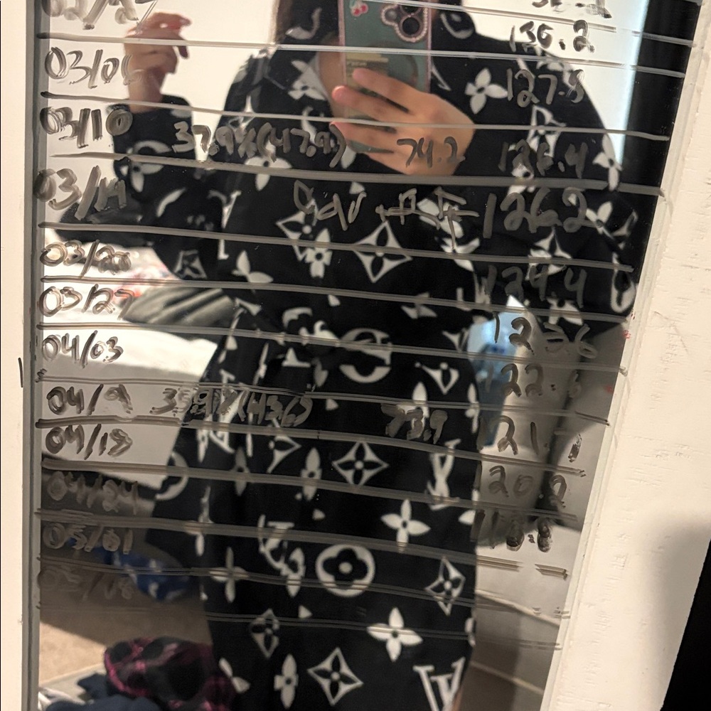 Black and White Monogram Button up dress